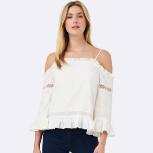 NWOT Lara embroidered flare sleeve top